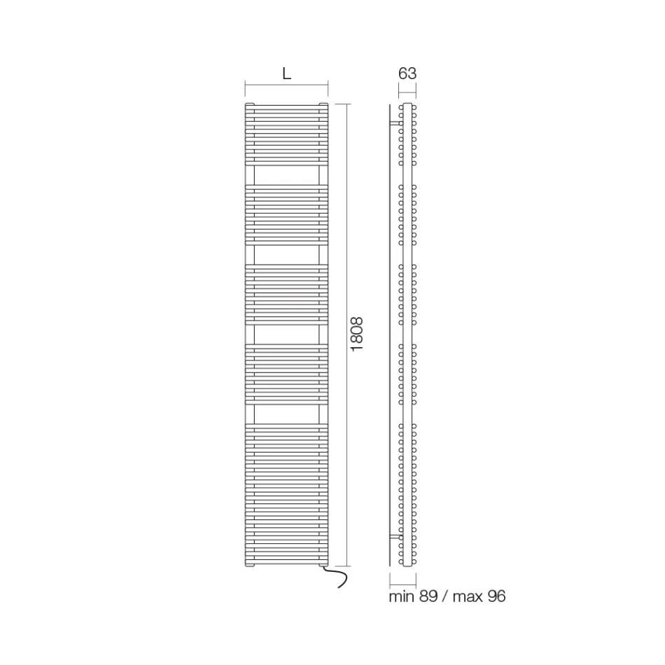 Aquecedor de Toalhas Elétrico em Aço Alumínio Fabricado na Itália - Brioches Viadurini