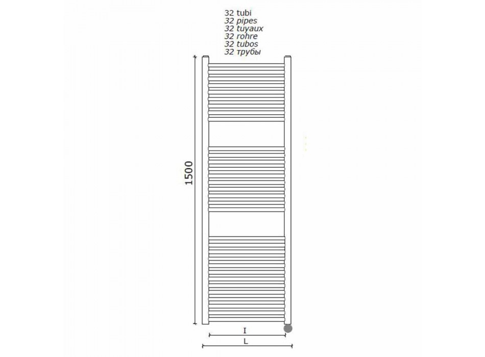 Aquecedor Elétrico de Toalhas para Banheiro Design Vertical em Aço 300 W - Italo Viadurini