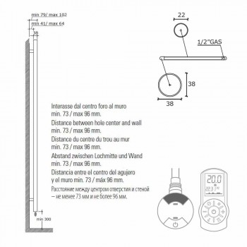 Aquecedor Elétrico de Toalhas para Banheiro Design Vertical em Aço 300 W - Italo
