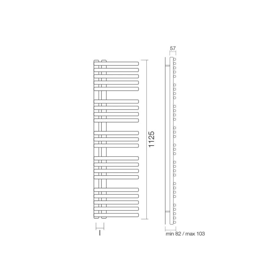 Aquecedor de toalhas hidráulico em aço carbono fabricado na Itália - Cerejas Ácidas Viadurini