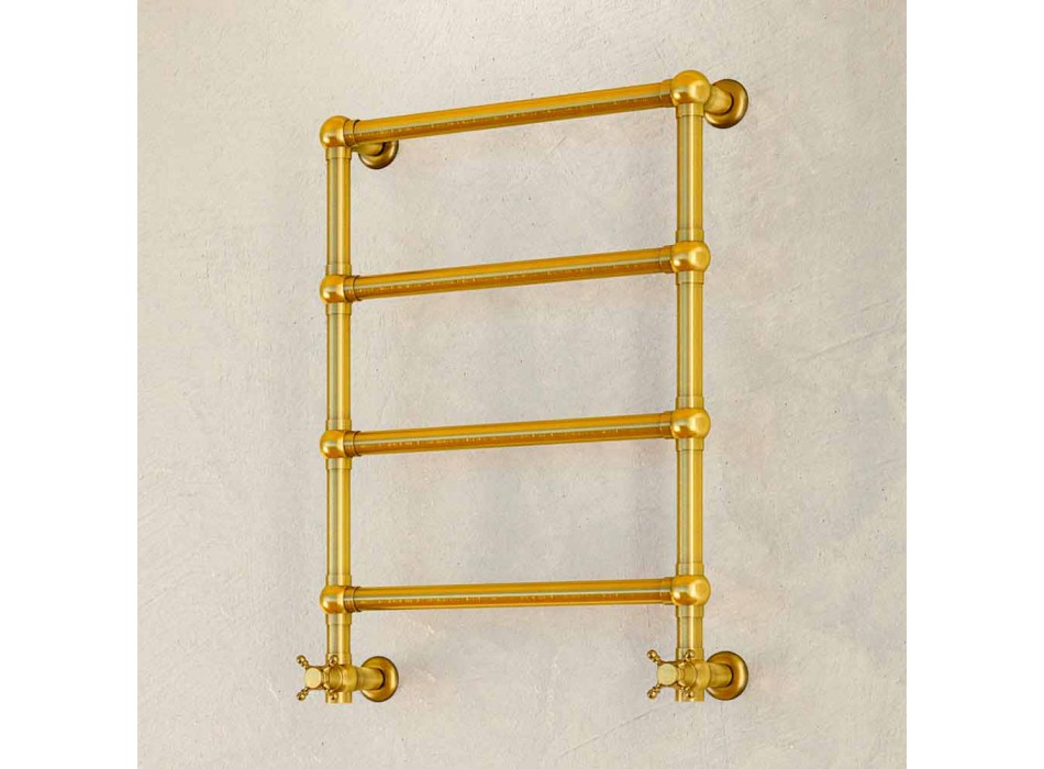 Aquecedor de toalhas banhado a ouro Scirocco H Caterina em latão fabricado na Itália