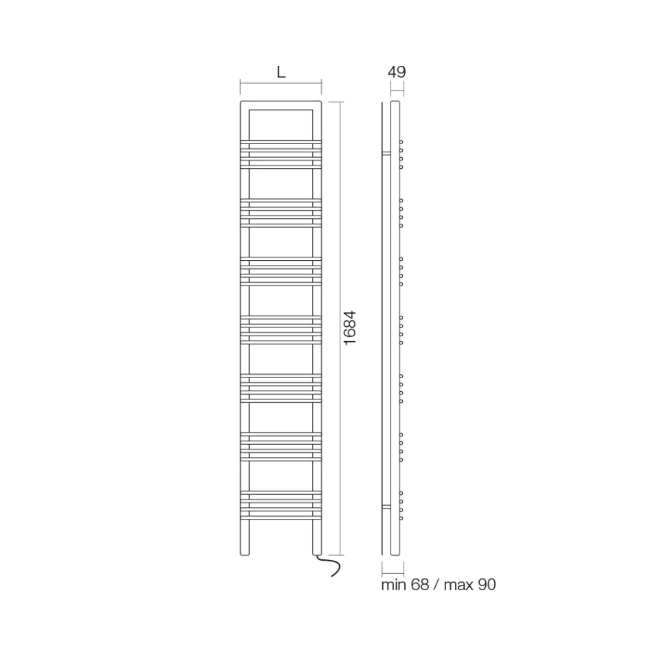 Aquecedor de toalhas em aço com sistema elétrico fabricado na Itália - Rum Viadurini