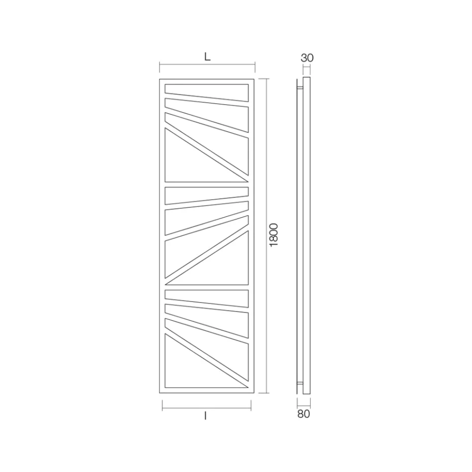 Aquecedor de Toalhas Misto com Elementos Quadrados Fabricado na Itália - Amêndoas Viadurini