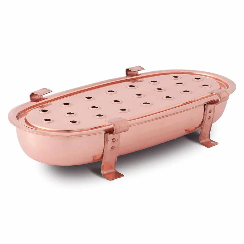 Chafing Dish de Mesa para Potes de Cobre Fabricado na Itália 45x23 cm - Mariaelena Viadurini