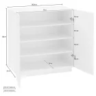 Gabinete para sapatos 2 portas em madeira branca sustentável ou melamina ardósia - Joris Viadurini