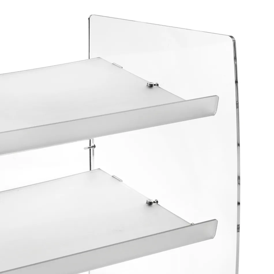 Sapateira Nerina de 3 níveis em acrílico transparente, fabricada na Itália. Viadurini