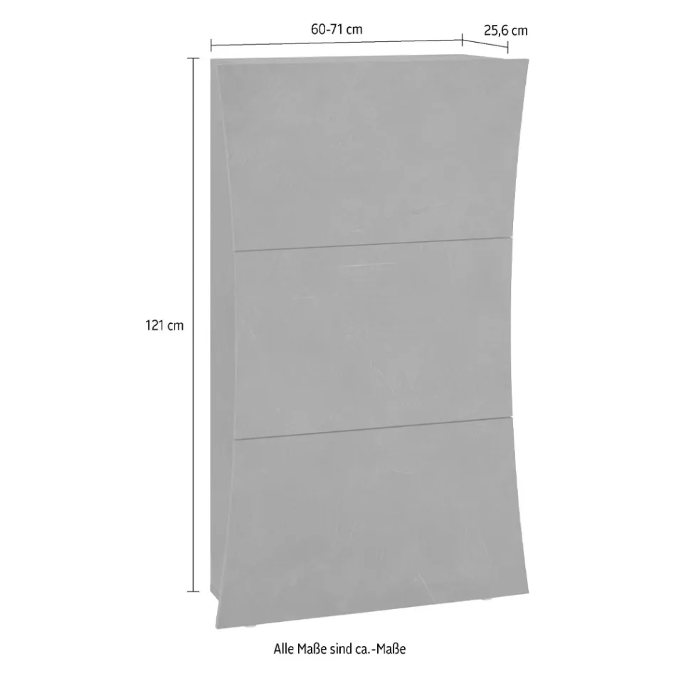 Gabinete para sapatos com 3 portas em madeira arqueada lacada branco brilhante - Sabine Viadurini