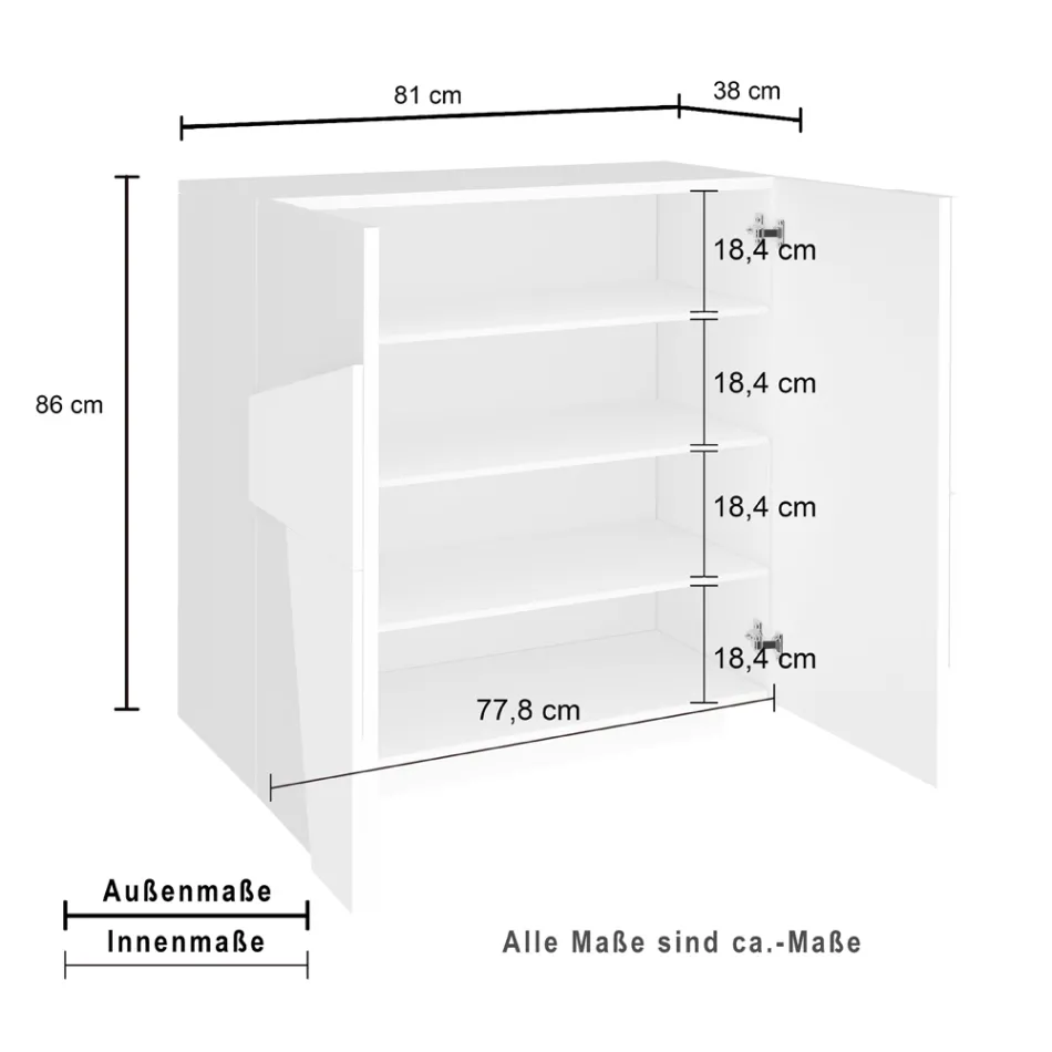 Sapateiro alto ou baixo em design de madeira sustentável com 2 ou 4 portas - Fjona Viadurini