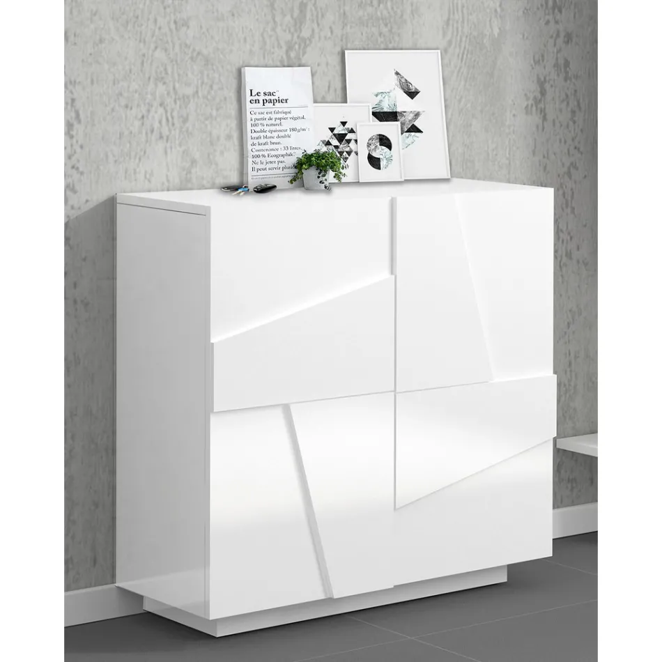 Sapateiro alto ou baixo em design de madeira sustentável com 2 ou 4 portas - Fjona Viadurini