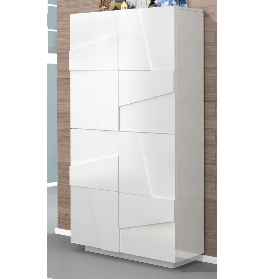 Sapateiro alto ou baixo em design de madeira sustentável com 2 ou 4 portas - Fjona Viadurini