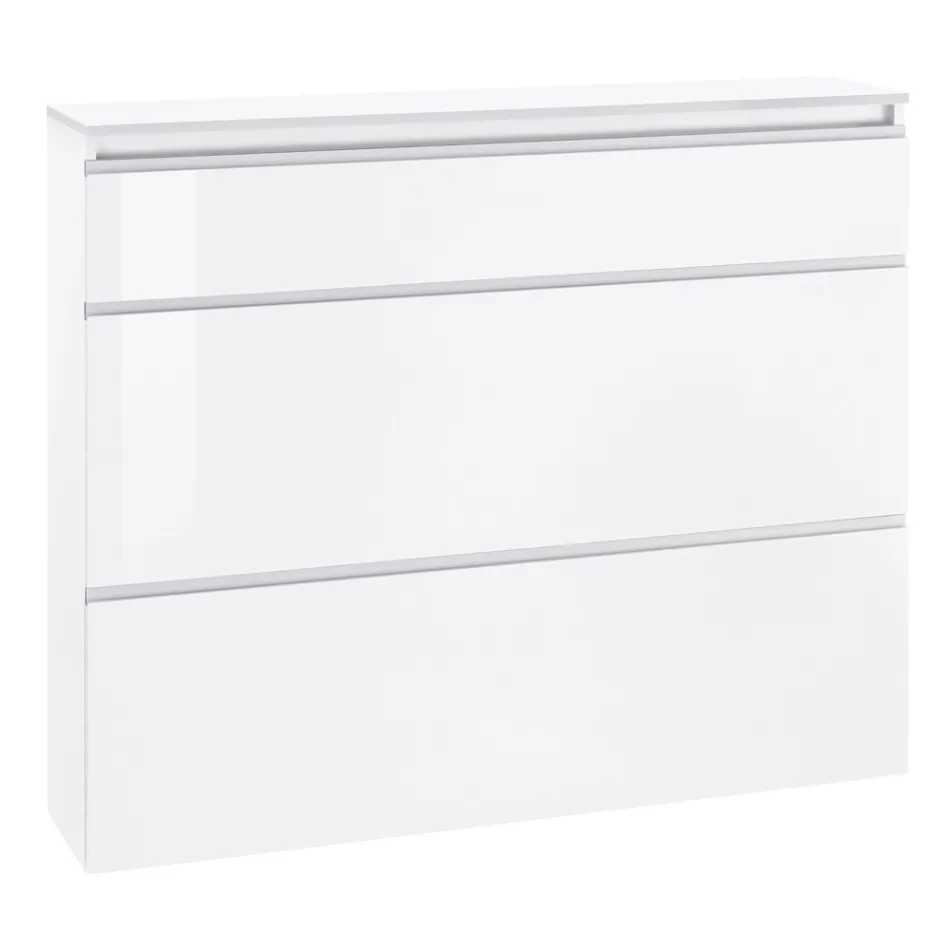 Gabinete Sapato Branco ou Antracite 3 Portas Projeto Sustentável em Madeira - Emanuelito Viadurini