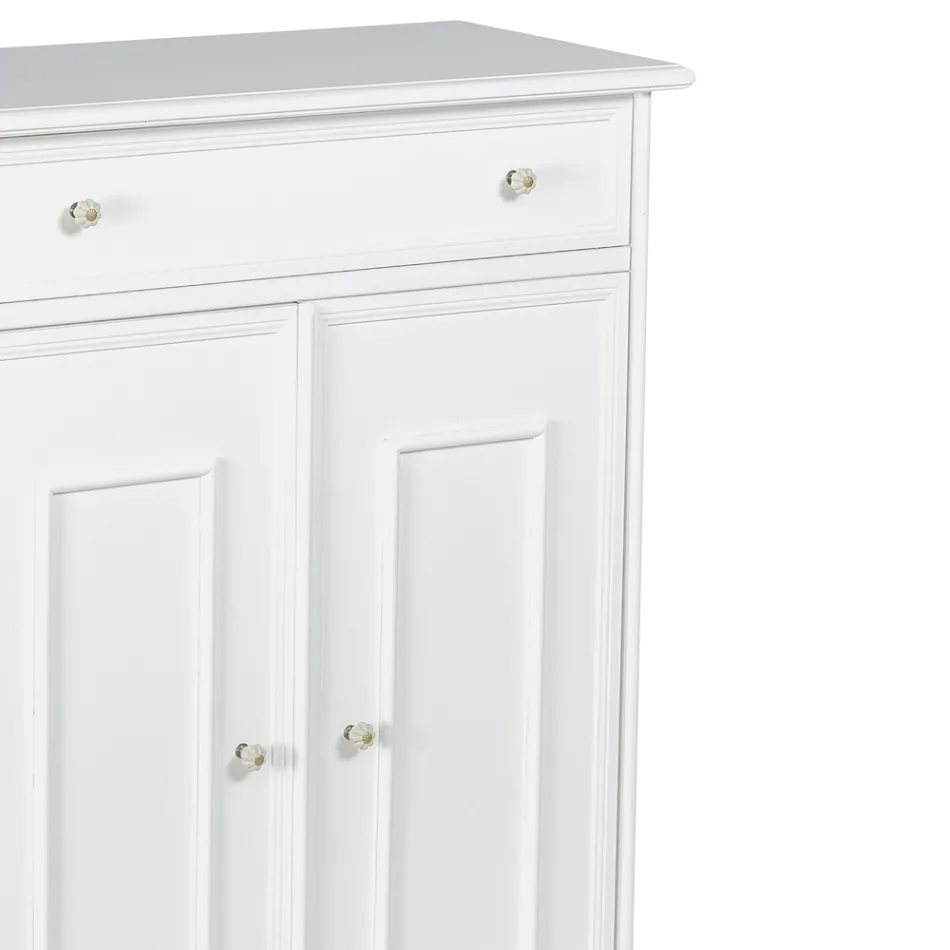 Sapateira com 1 gaveta e 2 portas de madeira Made in Italy - Lasa Viadurini