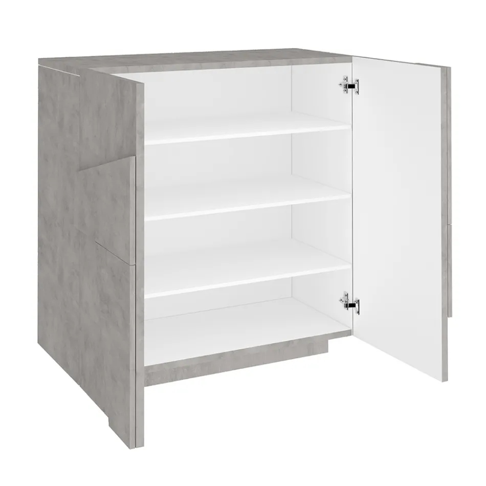 Sapateira interna com 2 portas de melamina fabricada na Itália - Naditza Viadurini