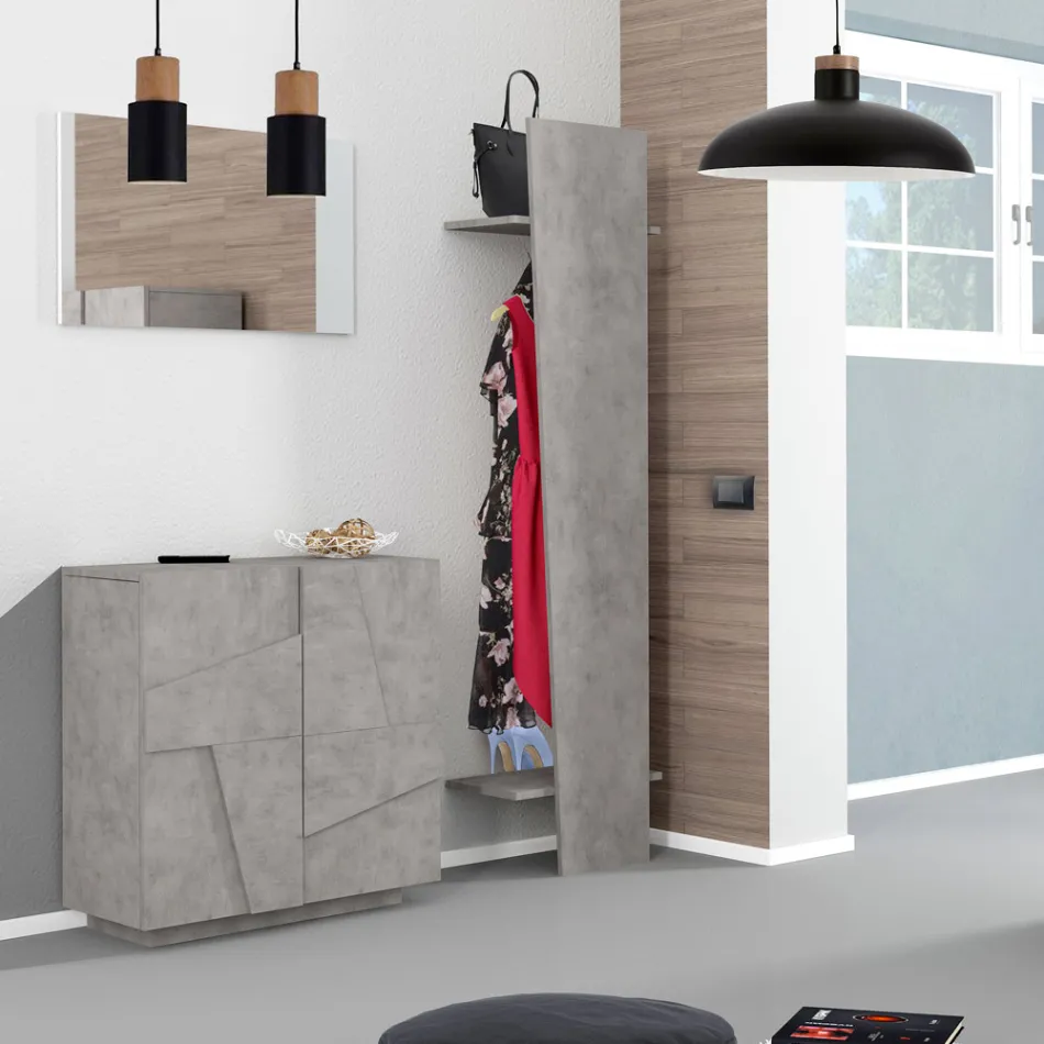 Sapateira interna com 2 portas de melamina fabricada na Itália - Naditza Viadurini