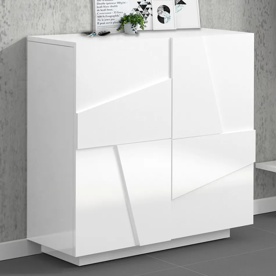 Sapateira interna com 2 portas de melamina fabricada na Itália - Naditza Viadurini