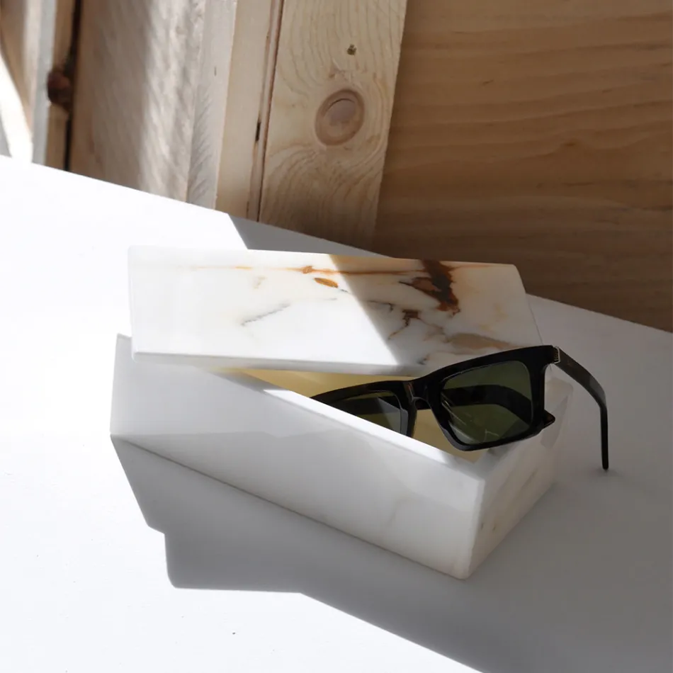 Caixa para copos de mármore fabricada na Itália - Kenna Viadurini