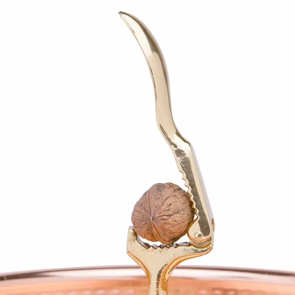 Bandeja para quebra-nozes em cobre estanhado com design artesanal de 24 cm - paronzo Viadurini