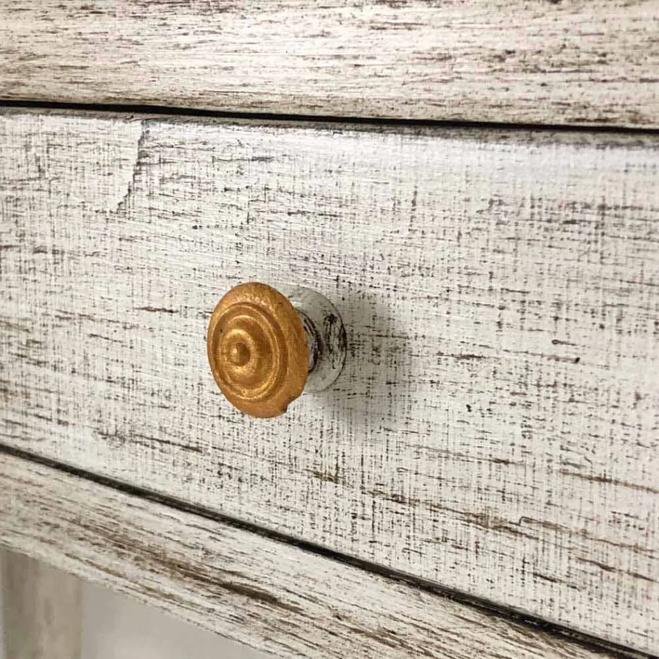 Secretária Feita à Mão em Madeira Maciça com 4 Gavetas Made in Italy - Amela Viadurini