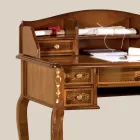 Secretária 7 gavetas em madeira de nogueira com embutidos made in Italy - Katerine Viadurini