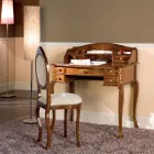 Secretária 7 gavetas em madeira de nogueira com embutidos made in Italy - Katerine Viadurini