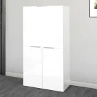 Mesa de parede branca moderna em madeira polida com design italiano - Ghero Viadurini