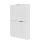 Mesa de canto moderna branca em madeira polida com design italiano - Ghero Viadurini