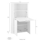 Mesa de canto moderna branca em madeira polida com design italiano - Ghero Viadurini