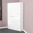 Mesa de canto moderna branca em madeira polida com design italiano - Ghero Viadurini