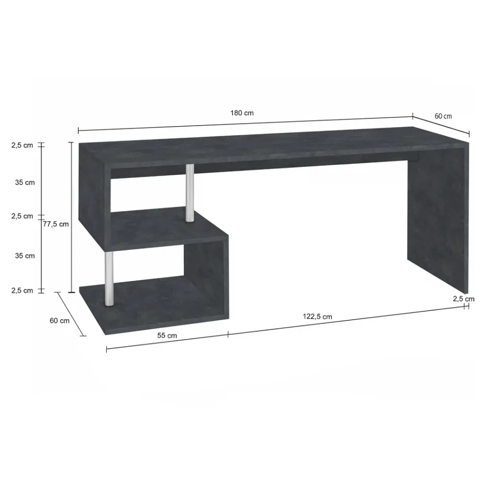 Mesa Branca ou Ardósia em Madeira Design Italiano 3 Tamanhos - Michel Viadurini
