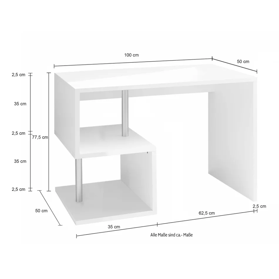 Mesa Branca ou Ardósia em Madeira Design Italiano 3 Tamanhos - Michel Viadurini