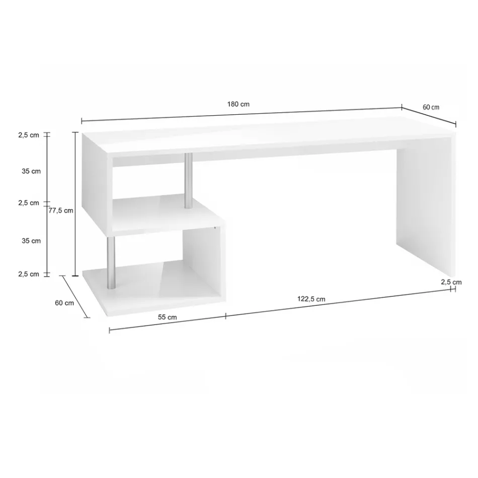 Mesa Branca ou Ardósia em Madeira Design Italiano 3 Tamanhos - Michel Viadurini