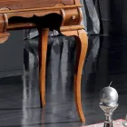 Secretária Clássica 5 Gavetas em Madeira e Inlays Made in Italy - Hastings Viadurini