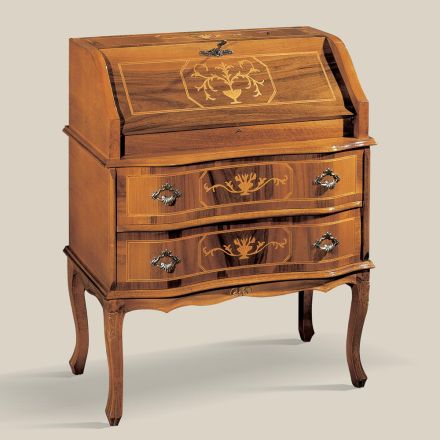 Mesa de madeira clássica com aba e gavetas feitas na Itália - elegante Viadurini