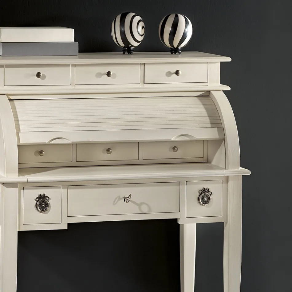 Secretária com 6 gavetas externas, 3 gavetas internas e 1 compartimento Made in Italy - Marte Viadurini