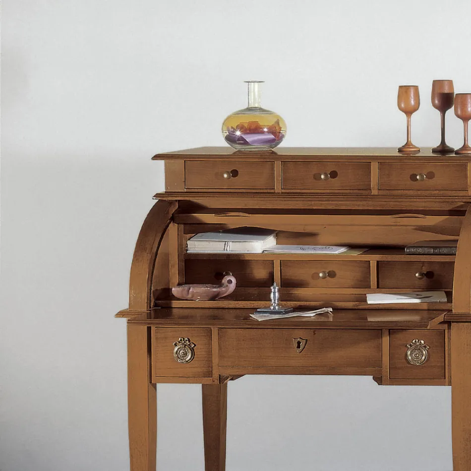 Secretária com 6 gavetas externas, 3 gavetas internas e 1 compartimento Made in Italy - Marte Viadurini