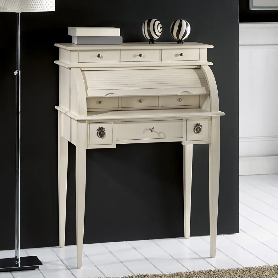 Secretária com 6 gavetas externas, 3 gavetas internas e 1 compartimento Made in Italy - Marte Viadurini