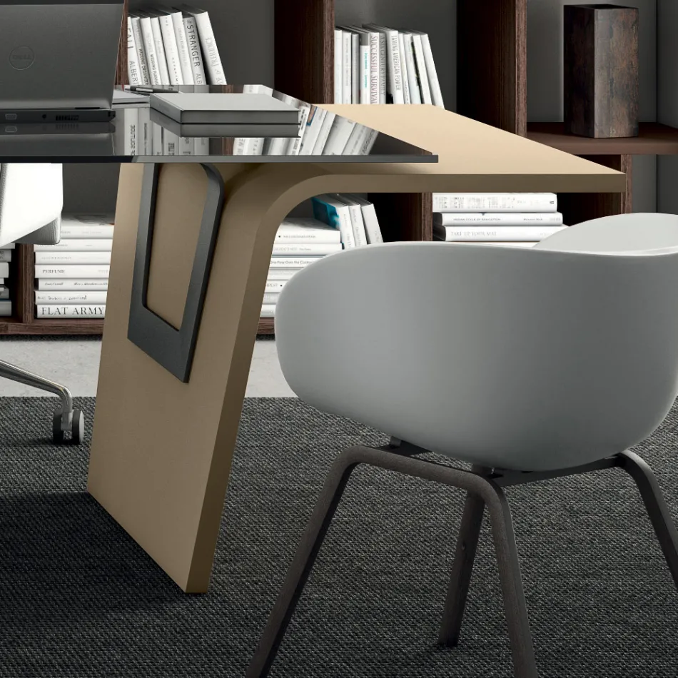 Secretária com tampo de vidro Andrea Stramigioli - Frafalla Viadurini