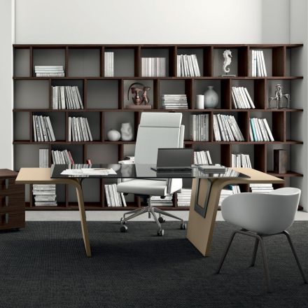 Secretária com tampo de vidro Andrea Stramigioli - Frafalla Viadurini