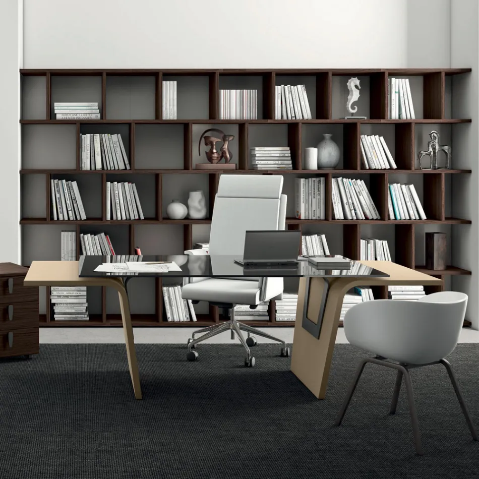 Secretária com tampo de vidro Andrea Stramigioli - Frafalla Viadurini