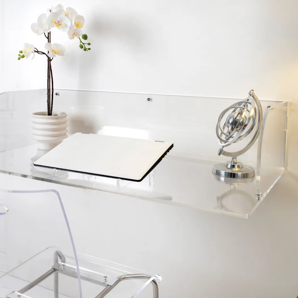Mesa de parede Otilia em acrílico com design minimalista, fabricada na Itália. Viadurini