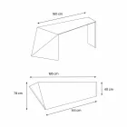 Mesa de escritório de design moderno com vidro extraleve fabricado na Itália - Rosalia Viadurini