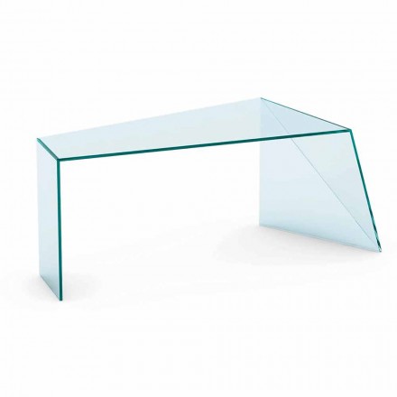 Mesa de escritório de design moderno com vidro extraleve fabricado na Itália - Rosalia Viadurini