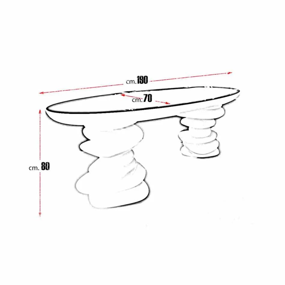 Mesa de escritório de design moderno Aldington, trabalhada na Itália Viadurini