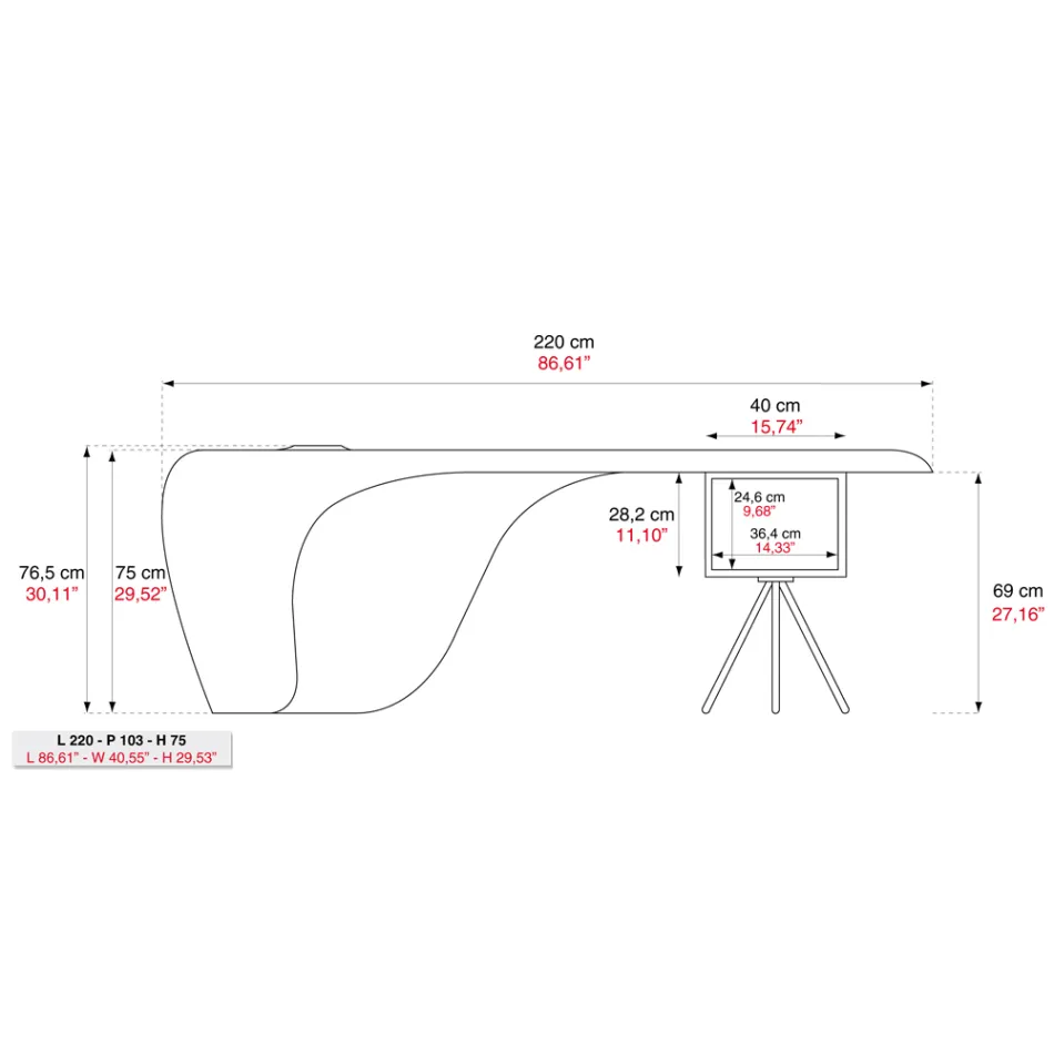 Secretária executiva Karim Rashid em poliuretano em vários acabamentos - James Viadurini