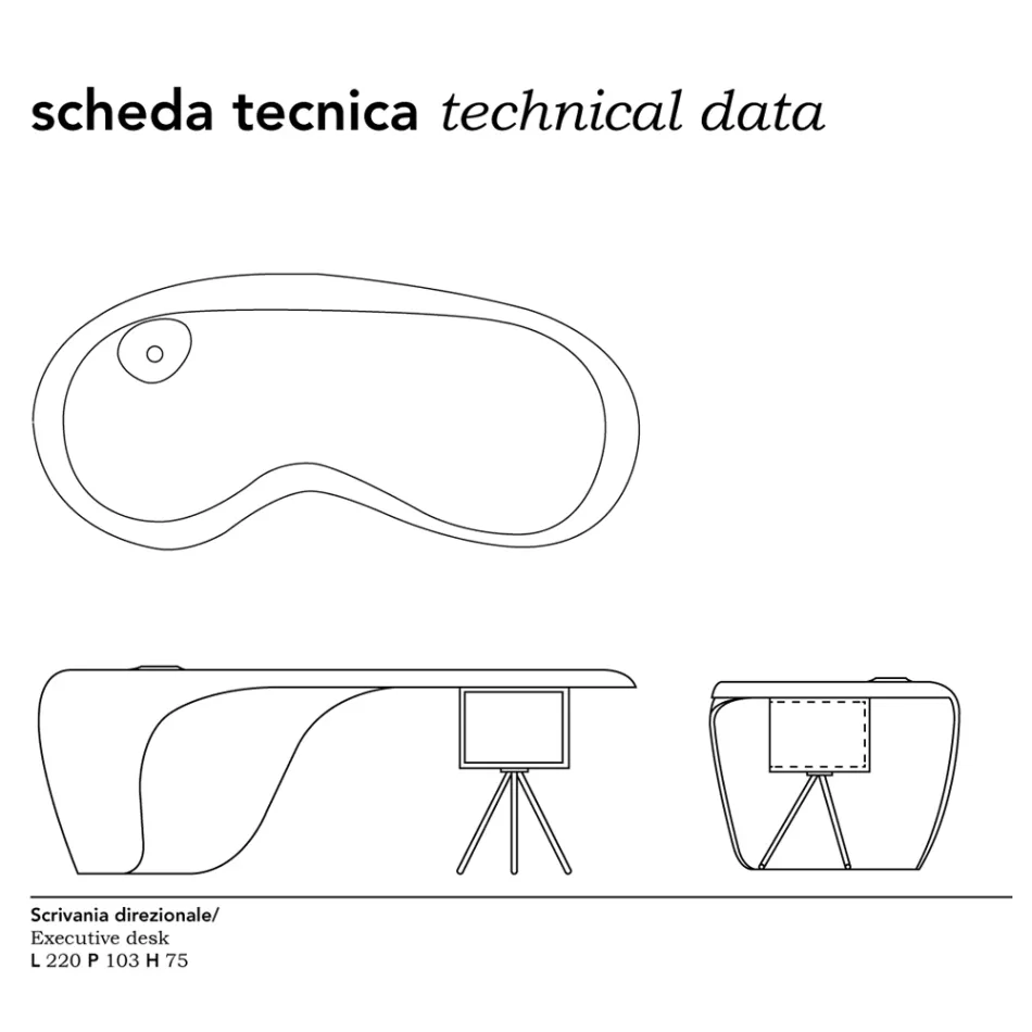 Secretária executiva Karim Rashid em poliuretano em vários acabamentos - James Viadurini