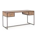 Mesa Homemotion Steel e Acacia Wood com 2 Gavetas - Benver