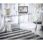 Mesa de acrílico transparente com prateleira fabricada na Itália - Studiorum Viadurini