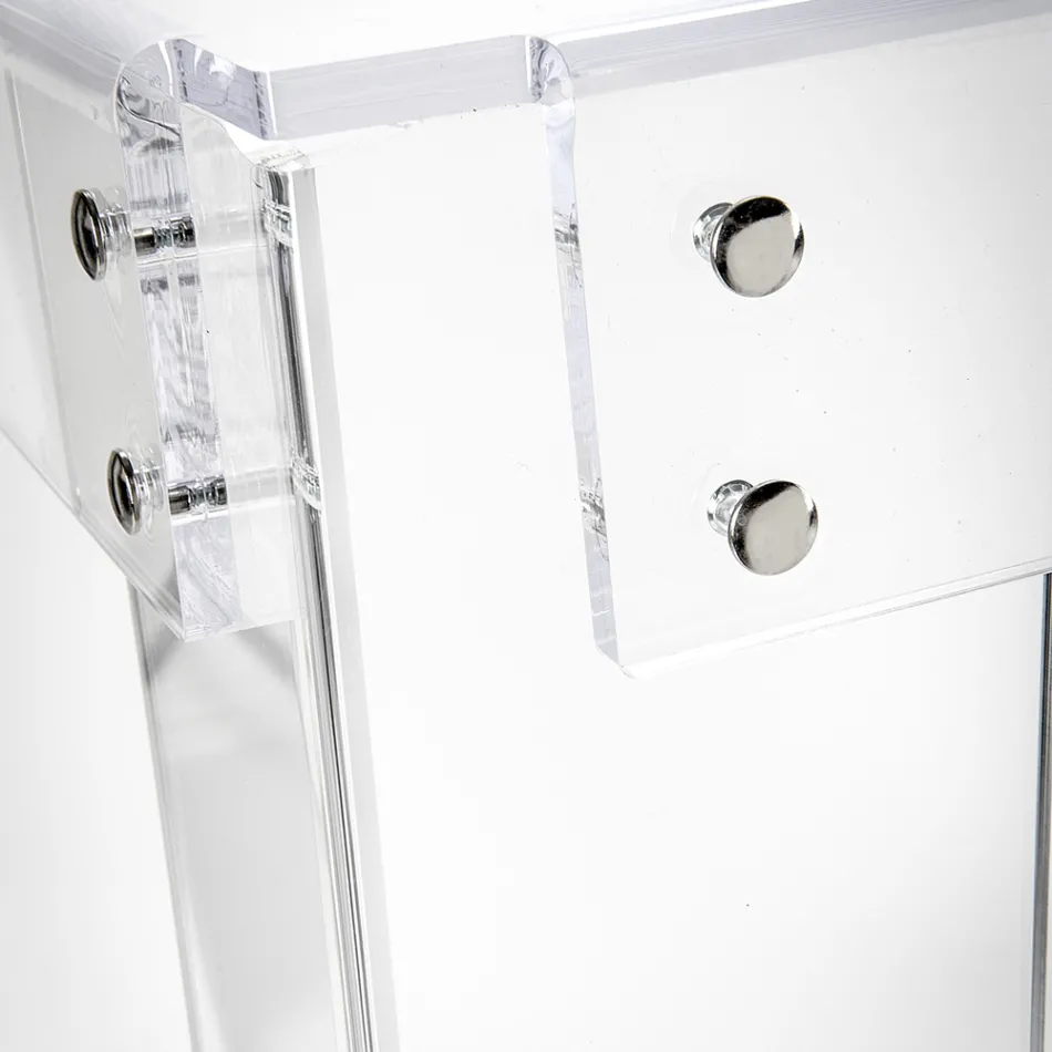 Mesa de Plexiglass Transparente Design Moderno Feito na Itália - Vichy Viadurini