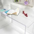 Mesa moderna em plexiglass transparente produzido na Itália, Barga Viadurini