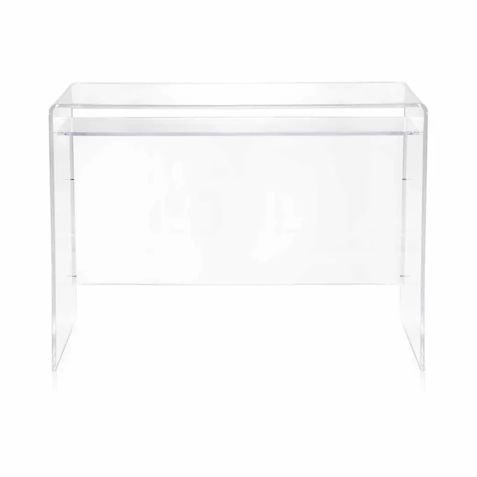 Mesa moderna em plexiglass transparente produzido na Itália, Barga Viadurini